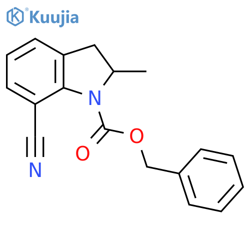 benzyl 7-cyano-2-methyl-2,3-dihydro-1H-indole-1-carboxylate structure