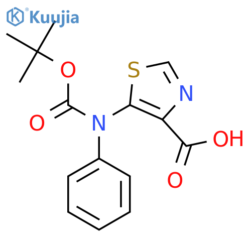 5-{(tert-butoxy)carbonyl(phenyl)amino}-1,3-thiazole-4-carboxylic acid structure