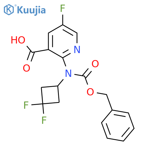 2-{(benzyloxy)carbonyl(3,3-difluorocyclobutyl)amino}-5-fluoropyridine-3-carboxylic acid structure