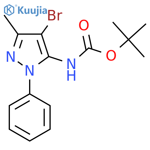 tert-butyl N-(4-bromo-3-methyl-1-phenyl-1H-pyrazol-5-yl)carbamate structure