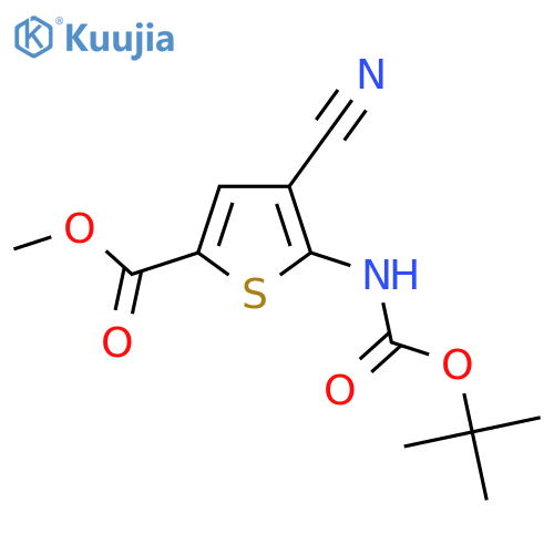 methyl 5-{(tert-butoxy)carbonylamino}-4-cyanothiophene-2-carboxylate structure