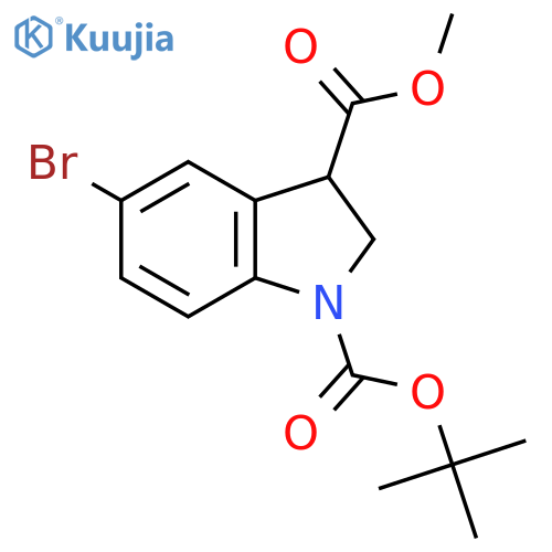 1-tert-butyl 3-methyl 5-bromo-2,3-dihydro-1H-indole-1,3-dicarboxylate structure
