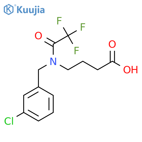 4-{N-(3-chlorophenyl)methyl-2,2,2-trifluoroacetamido}butanoic acid structure