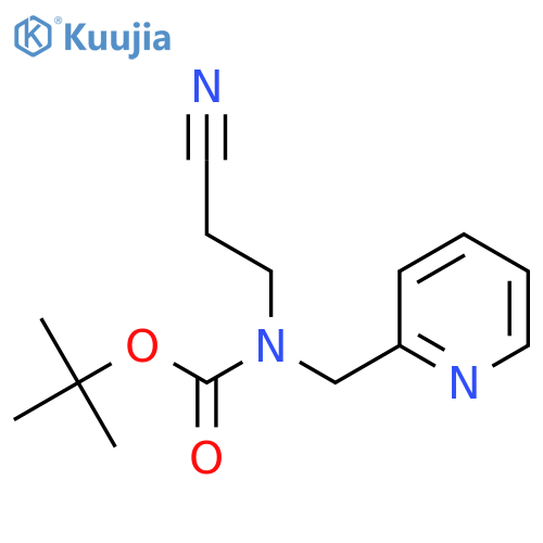 tert-butyl N-(2-cyanoethyl)-N-(pyridin-2-yl)methylcarbamate structure