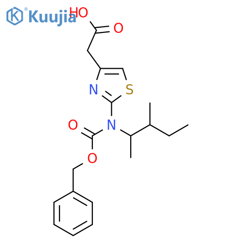 2-(2-{(benzyloxy)carbonyl(3-methylpentan-2-yl)amino}-1,3-thiazol-4-yl)acetic acid structure