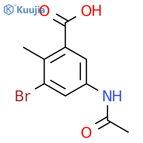 3-Bromo-5-acetamido-2-methylbenzoic acid structure