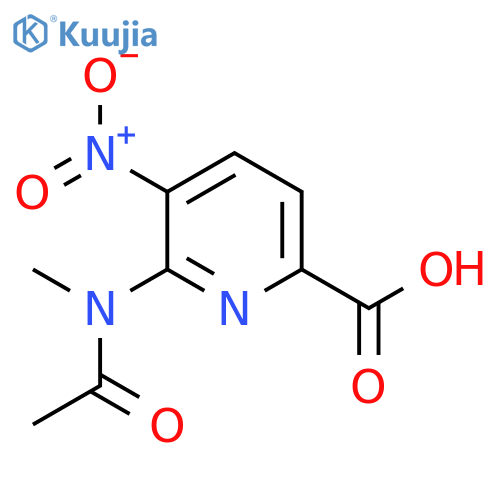 6-(N-methylacetamido)-5-nitropyridine-2-carboxylic acid structure