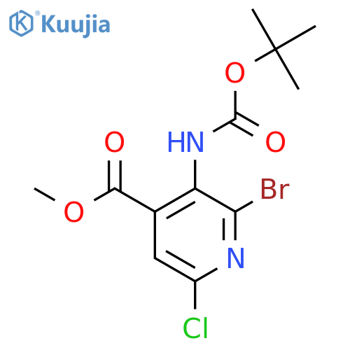methyl 2-bromo-3-{(tert-butoxy)carbonylamino}-6-chloropyridine-4-carboxylate structure