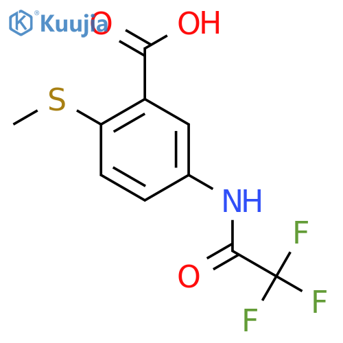 2-(Methylsulfanyl)-5-(2,2,2-trifluoroacetamido)benzoic acid structure