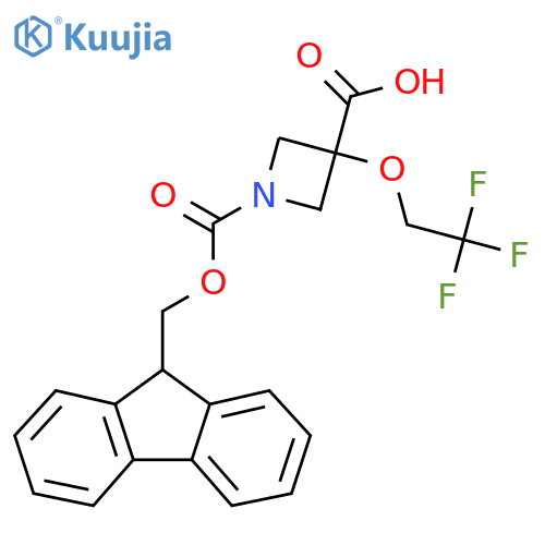 1-{(9H-fluoren-9-yl)methoxycarbonyl}-3-(2,2,2-trifluoroethoxy)azetidine-3-carboxylic acid structure
