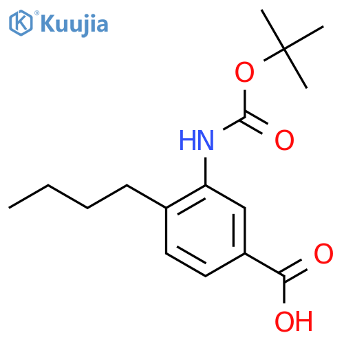 3-{(tert-butoxy)carbonylamino}-4-butylbenzoic acid structure