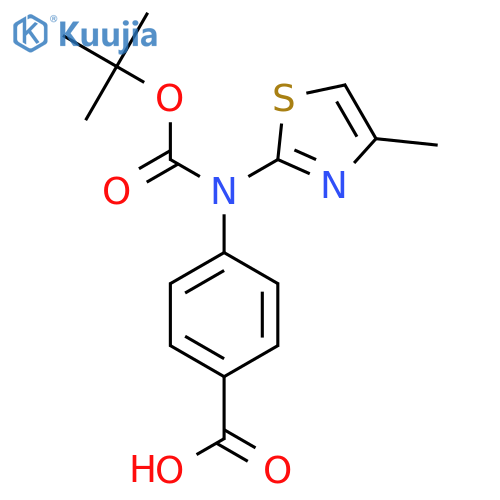 4-{(tert-butoxy)carbonyl(4-methyl-1,3-thiazol-2-yl)amino}benzoic acid structure