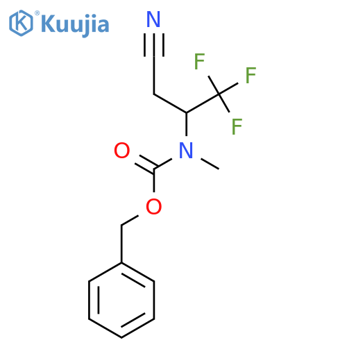 benzyl N-(3-cyano-1,1,1-trifluoropropan-2-yl)-N-methylcarbamate structure