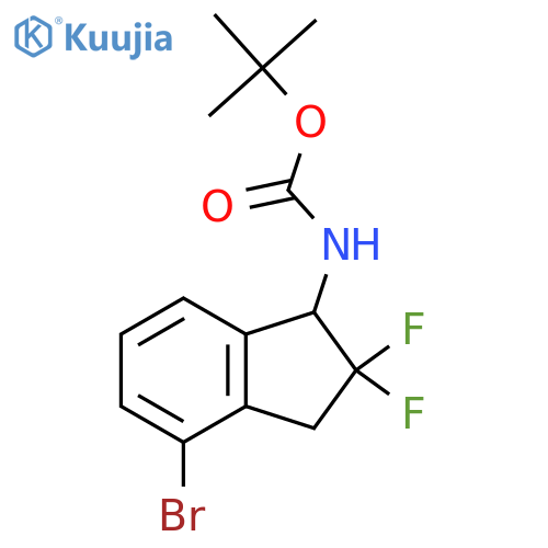 tert-butyl N-(4-bromo-2,2-difluoro-2,3-dihydro-1H-inden-1-yl)carbamate structure