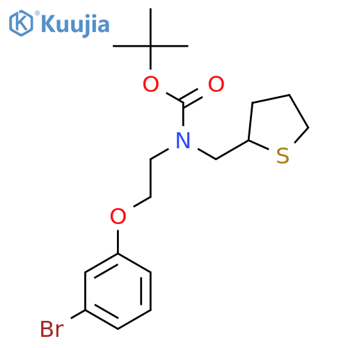 tert-butyl N-2-(3-bromophenoxy)ethyl-N-(thiolan-2-yl)methylcarbamate structure