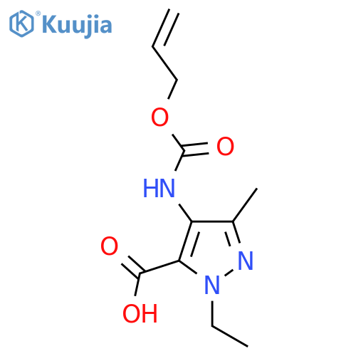 1-ethyl-3-methyl-4-{(prop-2-en-1-yloxy)carbonylamino}-1H-pyrazole-5-carboxylic acid structure
