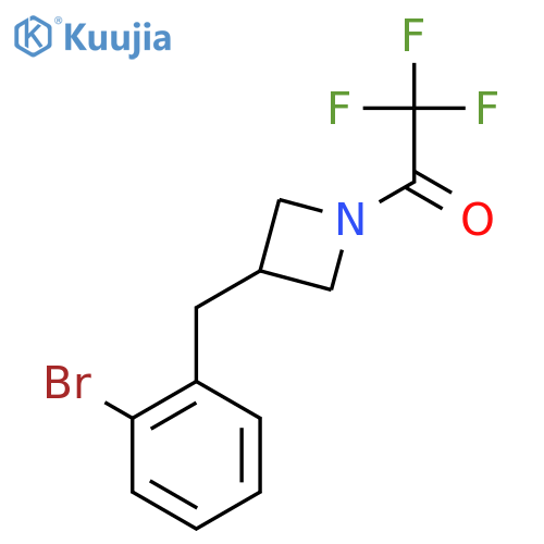 1-{3-(2-bromophenyl)methylazetidin-1-yl}-2,2,2-trifluoroethan-1-one structure