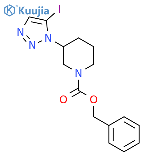 benzyl 3-(5-iodo-1H-1,2,3-triazol-1-yl)piperidine-1-carboxylate structure