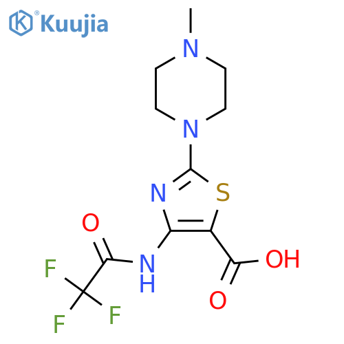2-(4-Methylpiperazin-1-yl)-4-(2,2,2-trifluoroacetamido)-1,3-thiazole-5-carboxylic acid structure