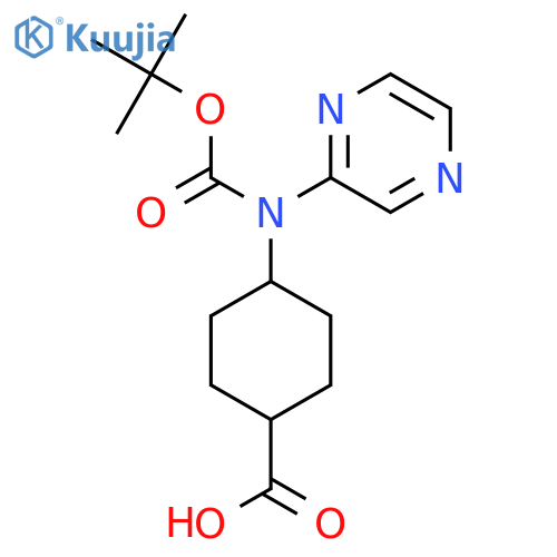 (1r,4r)-4-{(tert-butoxy)carbonyl(pyrazin-2-yl)amino}cyclohexane-1-carboxylic acid structure