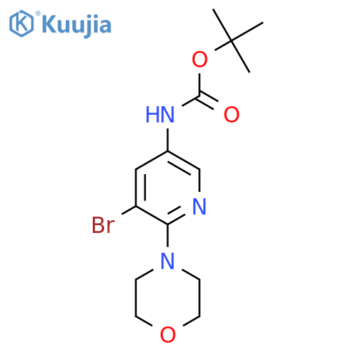 tert-butyl N-5-bromo-6-(morpholin-4-yl)pyridin-3-ylcarbamate structure