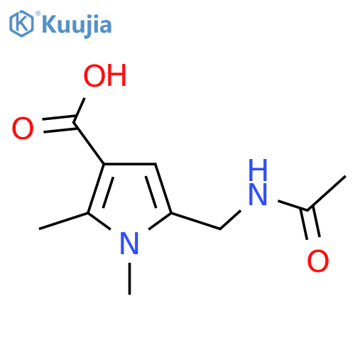 5-(acetamidomethyl)-1,2-dimethyl-1H-pyrrole-3-carboxylic acid structure