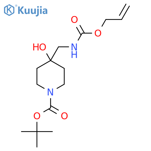 tert-butyl 4-hydroxy-4-({(prop-2-en-1-yloxy)carbonylamino}methyl)piperidine-1-carboxylate structure