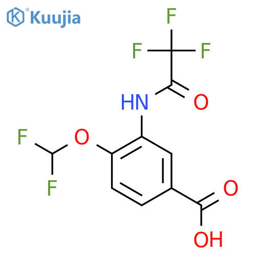 4-(Difluoromethoxy)-3-(2,2,2-trifluoroacetamido)benzoic acid structure