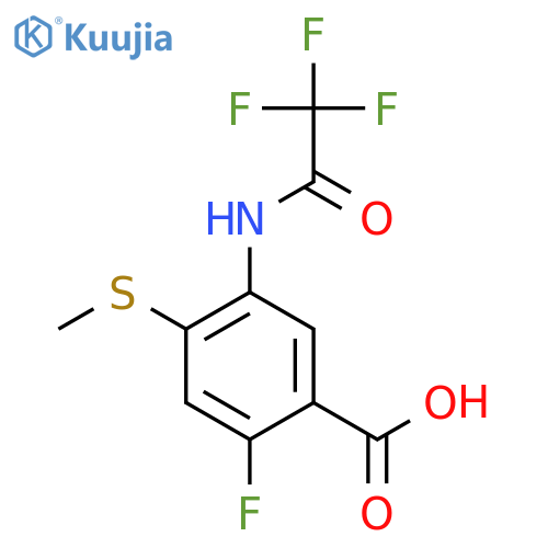 2-Fluoro-4-(methylsulfanyl)-5-(2,2,2-trifluoroacetamido)benzoic acid structure
