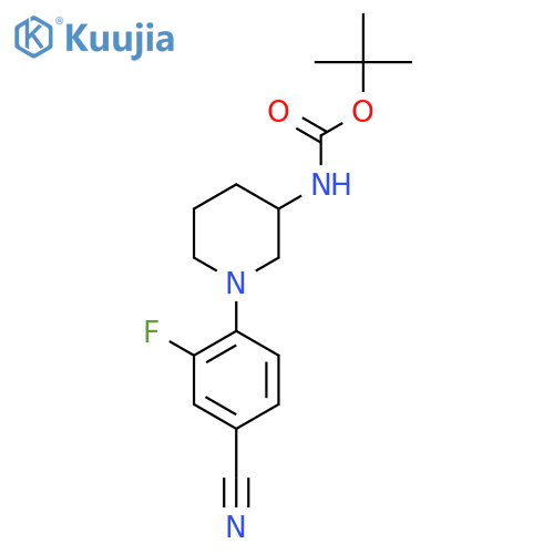tert-butyl N-1-(4-cyano-2-fluorophenyl)piperidin-3-ylcarbamate structure