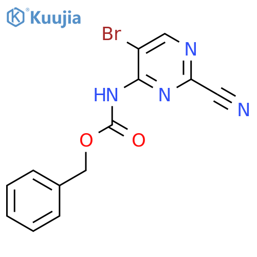 benzyl N-(5-bromo-2-cyanopyrimidin-4-yl)carbamate structure