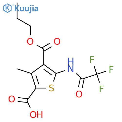 3-Methyl-4-(propoxycarbonyl)-5-(2,2,2-trifluoroacetamido)thiophene-2-carboxylic acid structure