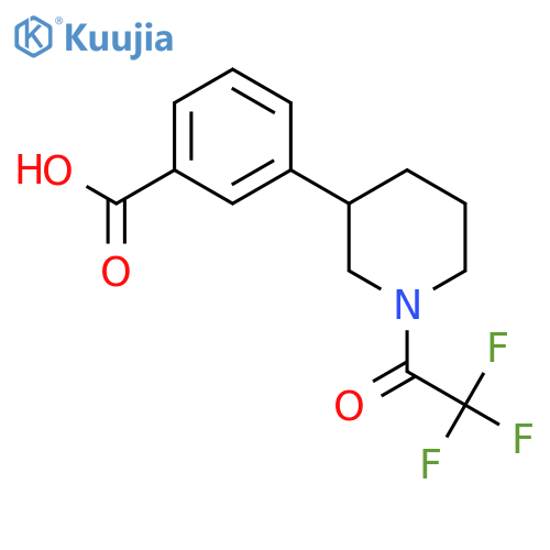 3-1-(2,2,2-trifluoroacetyl)piperidin-3-ylbenzoic acid structure