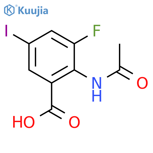 2-Acetamido-3-fluoro-5-iodobenzoic acid structure