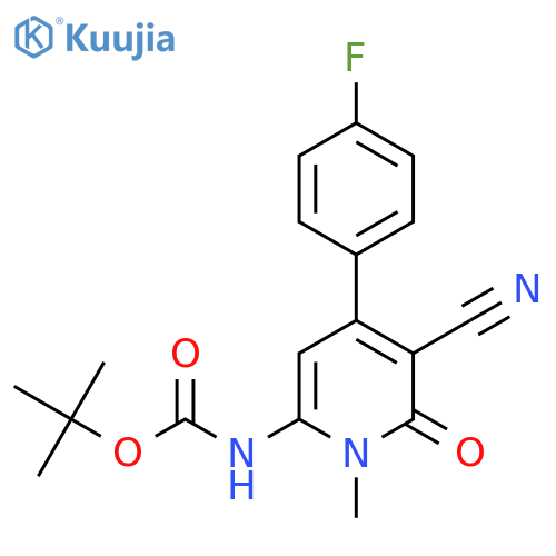 tert-butyl N-5-cyano-4-(4-fluorophenyl)-1-methyl-6-oxo-1,6-dihydropyridin-2-ylcarbamate structure