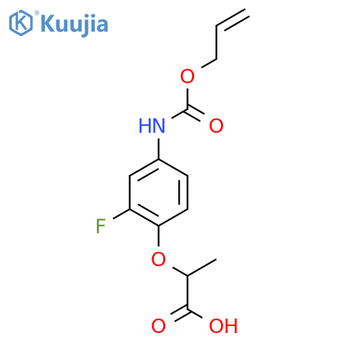 2-(2-fluoro-4-{(prop-2-en-1-yloxy)carbonylamino}phenoxy)propanoic acid structure