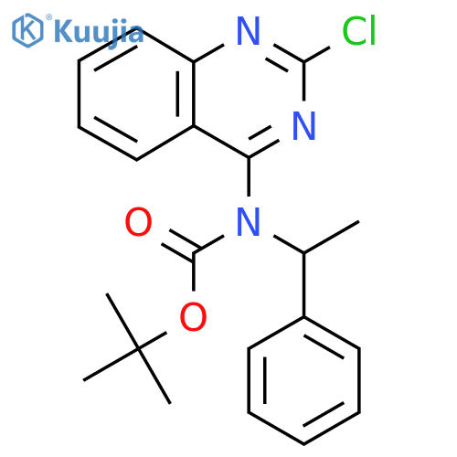 tert-butyl N-(2-chloroquinazolin-4-yl)-N-(1-phenylethyl)carbamate structure