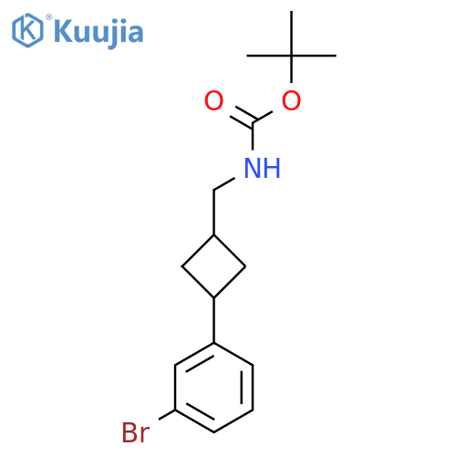 tert-butyl N-{3-(3-bromophenyl)cyclobutylmethyl}carbamate structure