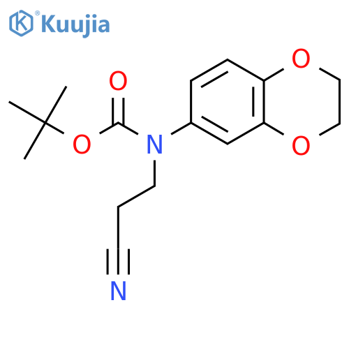 tert-butyl N-(2-cyanoethyl)-N-(2,3-dihydro-1,4-benzodioxin-6-yl)carbamate structure