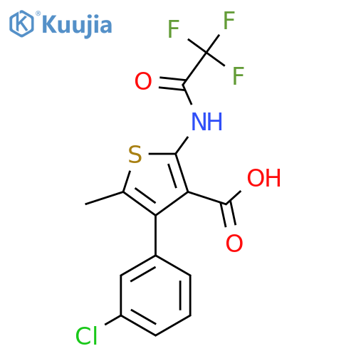 4-(3-Chlorophenyl)-5-methyl-2-(2,2,2-trifluoroacetamido)thiophene-3-carboxylic acid structure