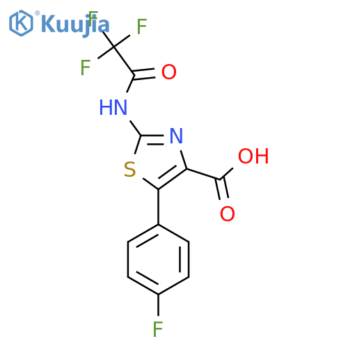 5-(4-Fluorophenyl)-2-(2,2,2-trifluoroacetamido)-1,3-thiazole-4-carboxylic acid structure