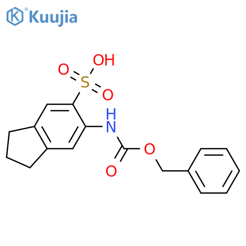 6-{[(benzyloxy)carbonyl]amino}-2,3-dihydro-1H-indene-5-sulfonic acid structure