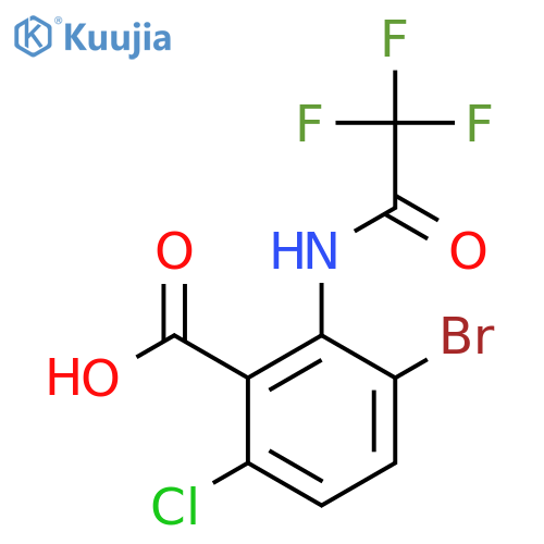 3-Bromo-6-chloro-2-(2,2,2-trifluoroacetamido)benzoic acid structure