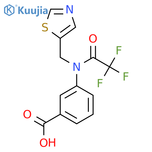 3-{2,2,2-trifluoro-N-(1,3-thiazol-5-yl)methylacetamido}benzoic acid structure