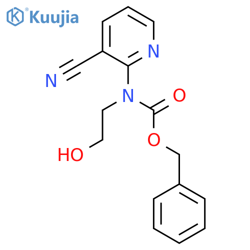benzyl N-(3-cyanopyridin-2-yl)-N-(2-hydroxyethyl)carbamate structure
