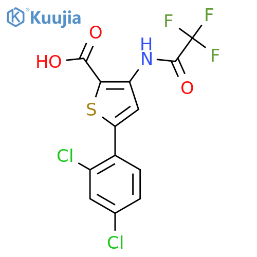 5-(2,4-Dichlorophenyl)-3-(2,2,2-trifluoroacetamido)thiophene-2-carboxylic acid structure