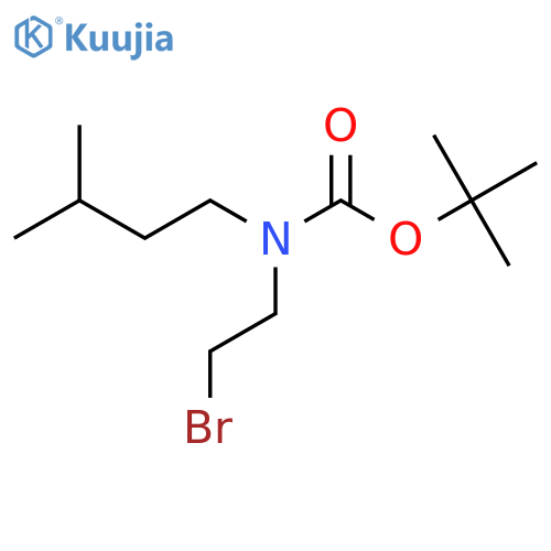 tert-butyl N-(2-bromoethyl)-N-(3-methylbutyl)carbamate structure