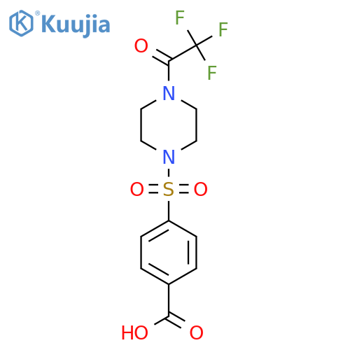 4-{4-(2,2,2-trifluoroacetyl)piperazin-1-ylsulfonyl}benzoic acid structure