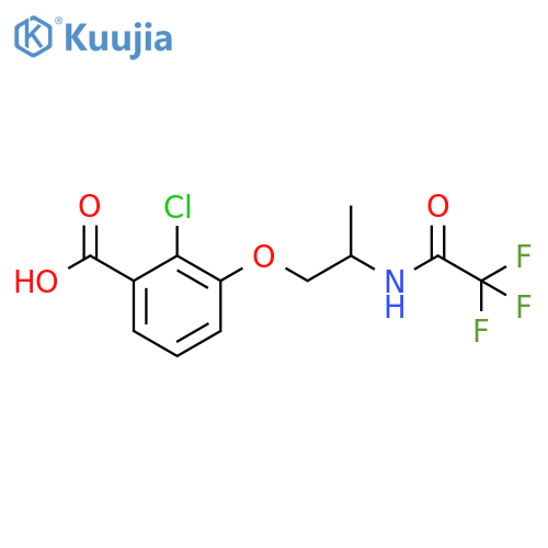 2-chloro-3-2-(2,2,2-trifluoroacetamido)propoxybenzoic acid structure