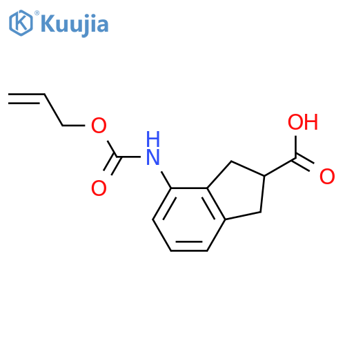 4-{(prop-2-en-1-yloxy)carbonylamino}-2,3-dihydro-1H-indene-2-carboxylic acid structure